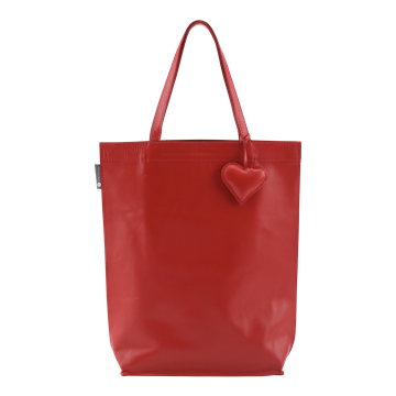Shopper bag taske i læder fra von Herzen - rød 