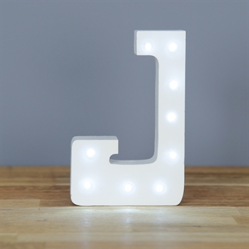Store bogstaver med LED lys - bogstavet: J