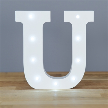 Store bogstaver med LED lys - bogstavet: U